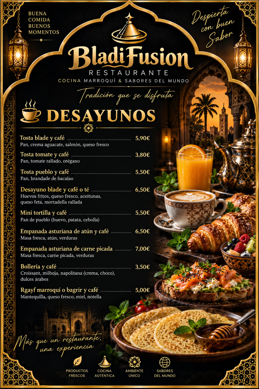Carta de desayunos Bladifusion