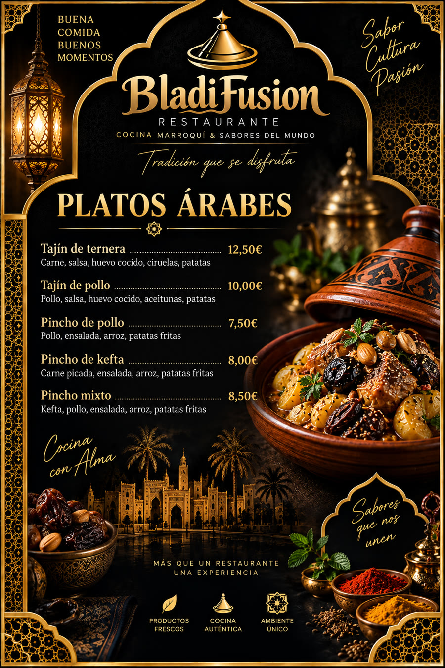 Carta de platos árabes Bladifusion