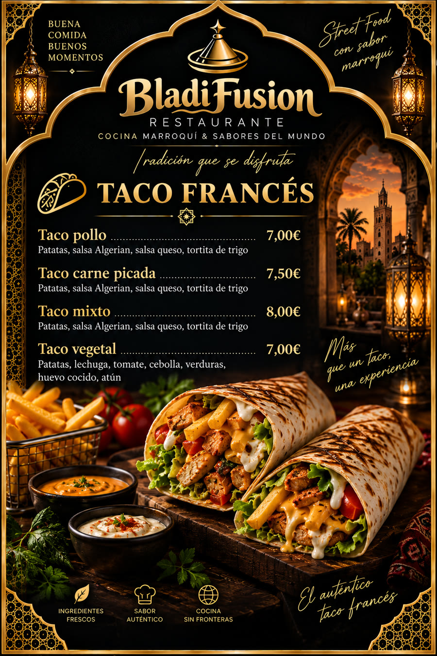 Carta de tacos franceses Bladifusion